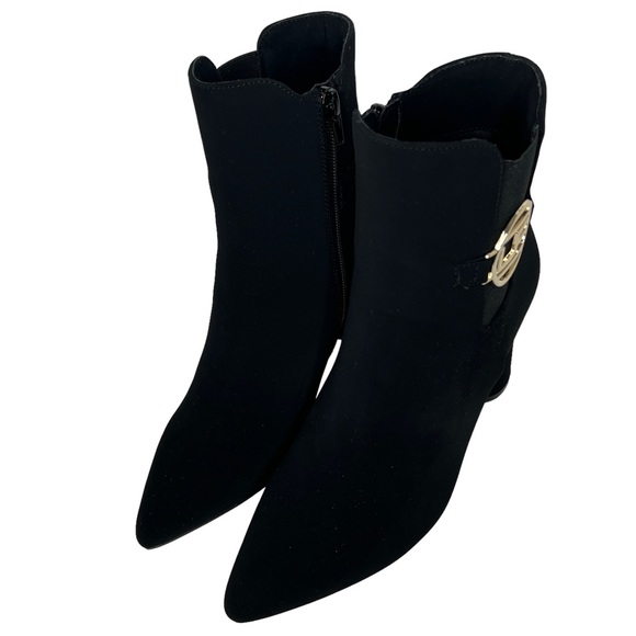 LONDON FOG TORI Black Winter Block Heeled Zip Ankle Boots Size 7 - Picture 9 of 14